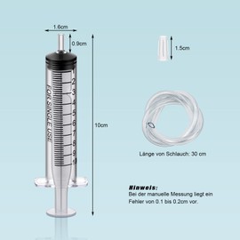 Pack of 10 Plastic Syringes with Hose 20 ml, Disposable Syringe Plastic Syringe & Feed Syringe Dosing Syringe in Individual Packaging. Ideal for Fine Dosages, Hobby, Crafts and Pets (10, 20 ml)
