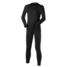 FALKE Maximum Warm K UW Filo Funzionale Asciugatura Rapida 1 Pezzo, Intimo Unisex Bambini, Nero Black 3000, 158-164