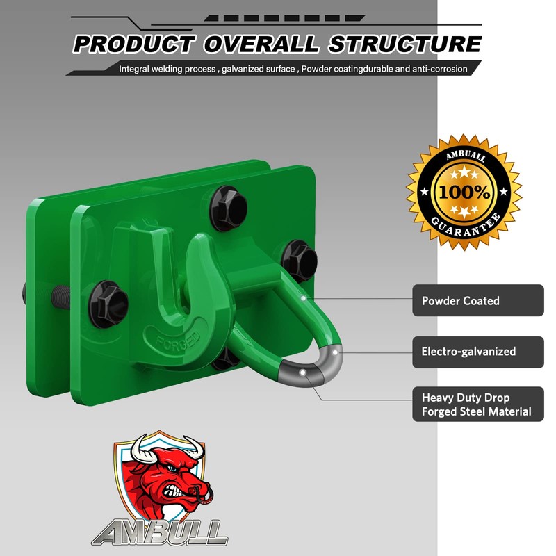 AMBULL 2 Pack Tractor Bucket Hooks with Tie Down Ring,