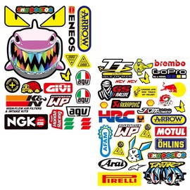Motocross Sticker Moped Sticker, 2 Pictures Motorcycle Stickers, Motocross Stickers Kit, Car Tuning Sticker, Motocross Sticker, for Motorcycle, Skateboard, Car, Scooter Helmet, Multicoloured