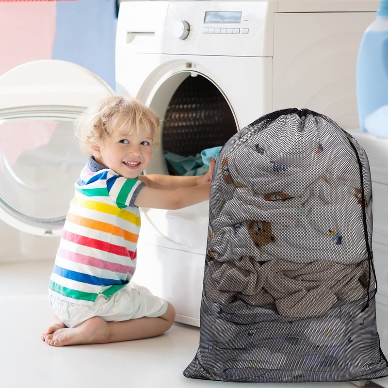 Meowoo Laundry Bag with Drawstring,70×90cm Mesh Laundry Bags for Delicates
