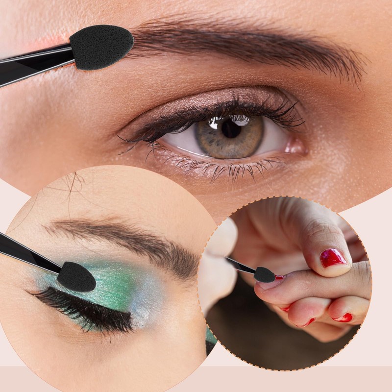 JIYIN 100 Pcs Eyeshadow Applicators, Disposable Eye Shadow Applicators, Mini