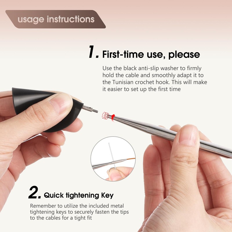 Tunisian Crochet Hooks Set Aluminum Metal Interchangeable Crochet Hook with