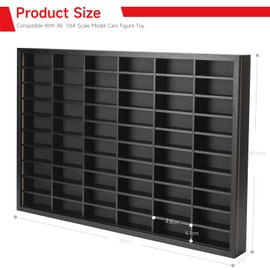 SIXPOINTS SIXPOINTS Diecast Model Car Display Case ,1/64 Scale Hot Wheels, Matchbox Toy Cars Organizer Storage Cabinet Wall Mount with Acrylic Glass Door, Stores up to 60 Cars