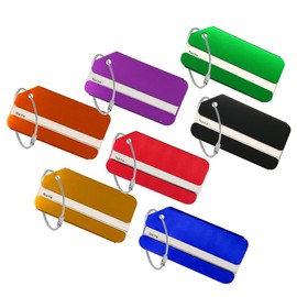 Aluminum Luggage Tag for Luggage Baggage Travel Identifier by Ovener (Rainbow 7 Pcs)