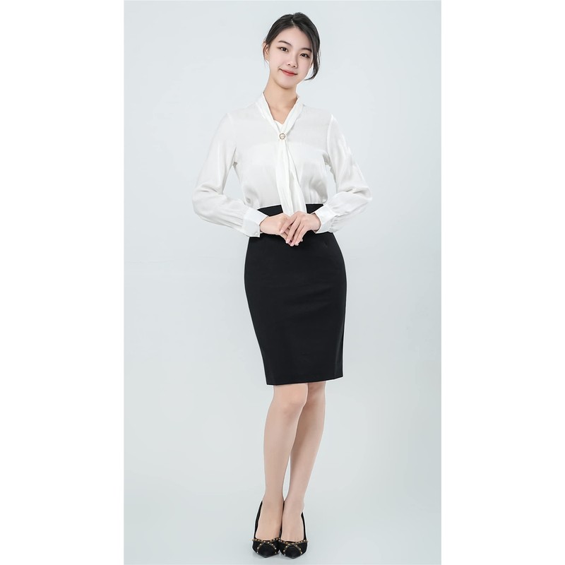 syvent Women's Plus Size Office Skirt, Business Suit Pencil Skirt,