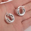 ALEXCRAFT 14K Chunky Earrings Gold Silver Small Hoop Earrings Wide