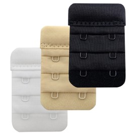 Tamlien Bra Extender 2 Hooks Soft and Comfortable Bra Strap Extension (Bra Extenders 2 Hook, Black/White/Beige)