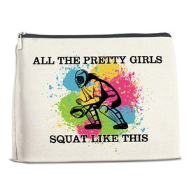 Softball Gifts Makeup Bag Girly Gifts for Women, Inspirational Christmas Birthday Gift for Softball Lovers Team Players Friends Besties Cosmetic Travel Bag Pouch for Purse