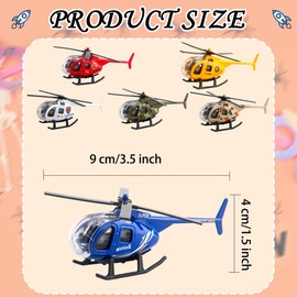 Rcanedny 8 Pack Airplane Toys Diecast Helicopters Mini Model Plane with Spinning Propellers for Kids Birthday Carnival Christmas Party Favors Easter Basket Stuffers, 6 Colors