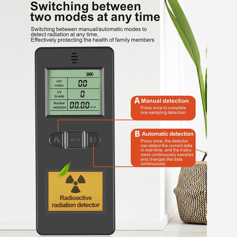 Handheld Portable Nuclear Radiation Detector Household LCD Display Laboratory Multi-function