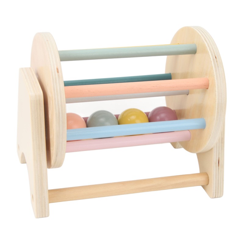 Wooden Rattle Rolling Drum Logic Thinking Hand Eye Coordination Safe