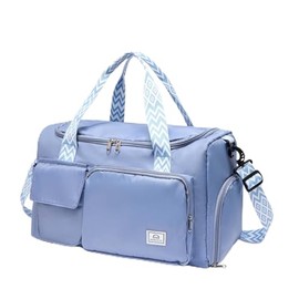 Pequeña bolsa de gimnasio para mujer, bolsa de viaje con compartimento para zapatos, azul, Bolsa de gimnasio y bolsa de aseo