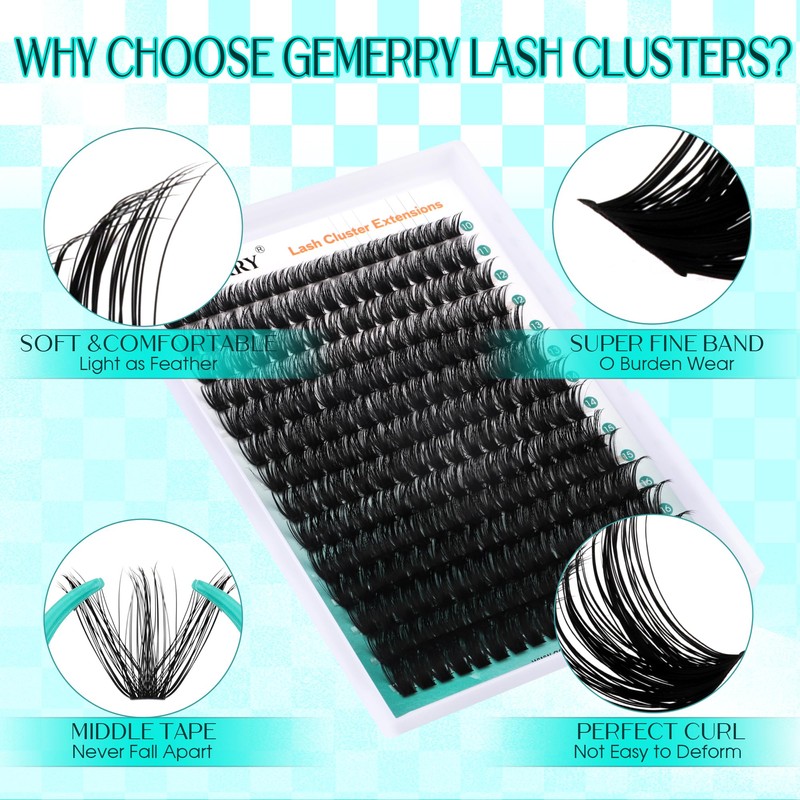 Individual Eyelashes, 100D DIY Cluster Eyelashes, 0.07 D Curl, 10-18