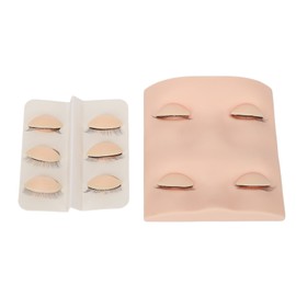 Lash Mannequin Head with with 3 Pairs Replacement Eyelids Realistic Removable Eyelash Training Mannequin Light Skin Tone