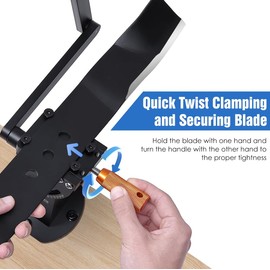 Lawn Mower Blade Sharpener, 15°-45° Adjustable Frame with Ball Bearing Manufacture Handle for Right Left Hand Blades, Lawnmower Blade Sharpening Tool Use with Angle Grinder (Black) - Max Width: 70mm