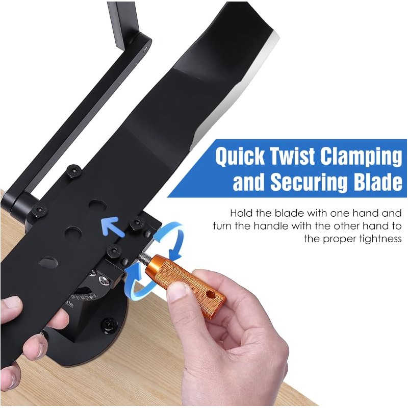 Lawn Mower Blade Sharpener, 15°-45° Adjustable Frame with Ball Bearing