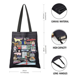 G2TUP TV Show Inspired Gift Jesse and the R Tote Bag Quotes Handbag 90s TV Show Merchandise
