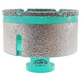 LEKOMESH Diamond Core Drill Bits Milling Bits- 3 Inch with 5/8"-11 Thread Tile Hole Saw Cutter Dry Drilling Grinding for Porcelain Ceramic Tile Granite Marble Stone 75mm