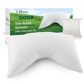 CHxxy Side Sleeper Pillow for Neck and Shoulder Reilef, Ergonomic Design Medium Firm Pillow, Queen Size Bed Pillows for Sleeping, Cross Cut Memory Foam Pillows for Back, Stomach and Side Sleepers