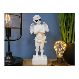 29cm Tall Too Cool Quirky Cherub Wearing Sunglasses Ornament (White)