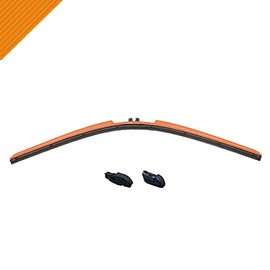 AutoTex Clix Wipers - Orange Carbon Fiber Automotive Wiper Blades - Universal Clip On Replacement Windshield-Wipers - All-Weather - Single Blade (26")