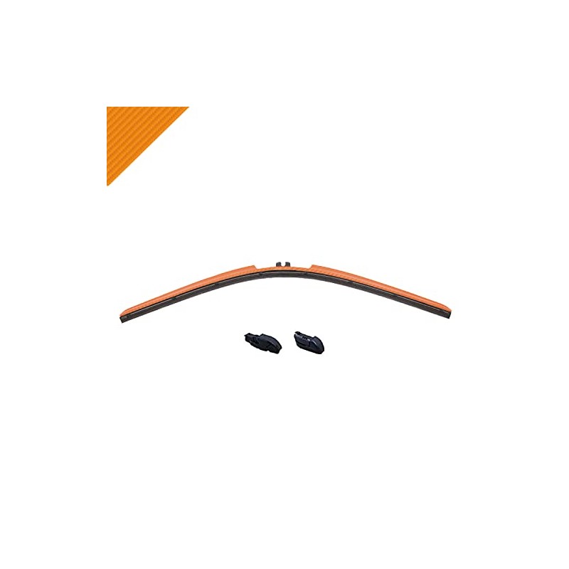 AutoTex Clix Wipers - Orange Carbon Fiber Automotive Wiper Blades