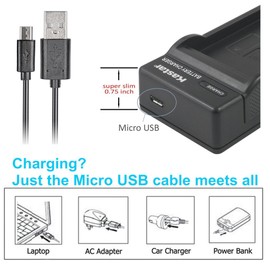 Kastar Slim USB Charger for Canon BP-2L12/13/14/15/24H/2L5 NB-2L/2L12/2L14 and DC310/330 Elura 60 Vixia HG10/20/30 ZR100/200/300/500/600/800