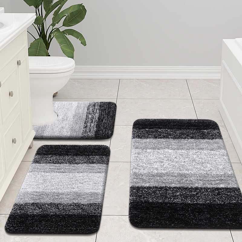Arotive Microfiber Bathroom Rugs, Shaggy Soft and Absorbent Bath Rug,