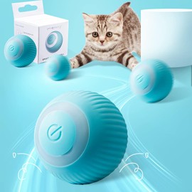 Eynshoo Juguete Eléctrico para Gatos, Pelota de Juguete Interactivo para Gatos, Bola de Recargable USB, 360 Grados Bola Autogiratoria Giratoria, Juguete d Ejercicio para Gato y Perros (1, Eléctrico)
