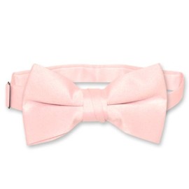 Vesuvio Napoli BOY'S BOWTIE Solid PINK Color Youth Bow Tie