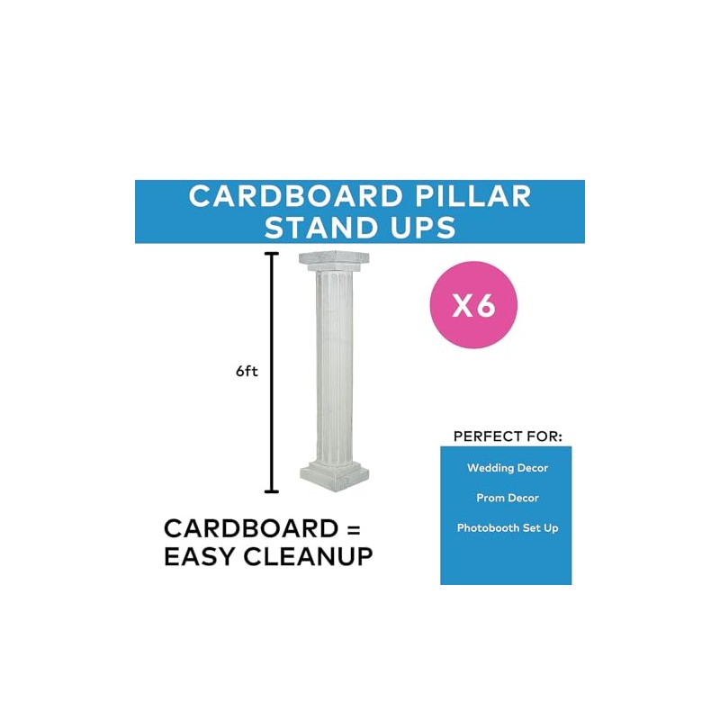 Fun Express Marble Look Fluted Pillars Cardboard Columns 6 Pack