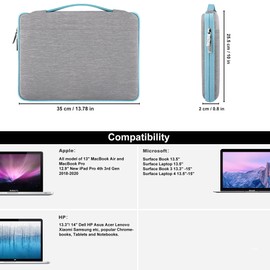 Hseok Laptop Sleeve 13-14 Inch Case Briefcase Compatible with MacBook Pro 14 inch M4/M3/M2/M1 All Model of 13.3 Inch Mac Air/Pro, XPS 13 14, Most Popular 13"-14" Notebooks,L01G04