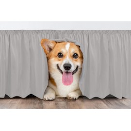 Wrap Around Dust Ruffle Bed Skirt - Light Grey - for Queen Size Beds with 12 in. Drop - Easy Fit Elastic Strap - Pleated Bedskirt with Brushed Fabric - Wrinkle Free, Machine Wash - by CGK Linens