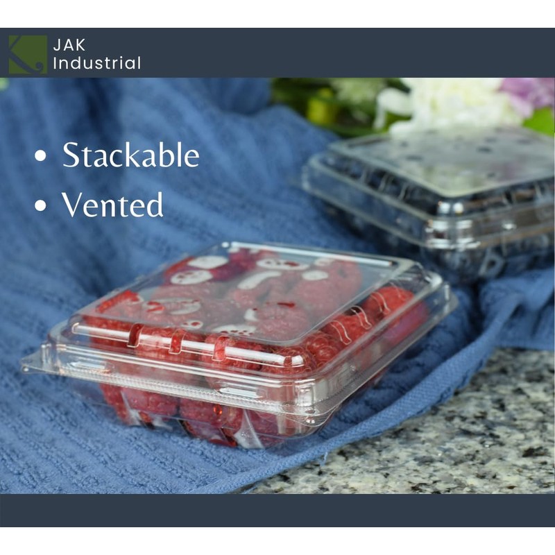 JAK Industrial 42 Pack - 6 Ounce Clear Plastic Vented
