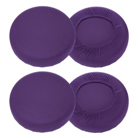 sourcing map 4 Pack Stool Covers Round, 16-20 Inch Bar Stool Covers Washable Dustproof Slipcover Seat Cushion with Elastic for Bar Kitchen Living Room Decor, Purple