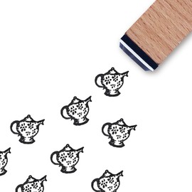 Teapot Rubber Stamp, 3/5 Inch Small Mini Tea Stamp for Scrapbooking Card Making Planner