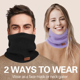 Oliumt Neck Warmer for men,Winter Neck Gaiters Face Scarf Women Windproof Warm Fleece Scarves Gaiter for Cold Weather (Dark Purple)