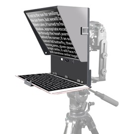 KIPYE 12inch Teleprompter, Prompter with Remote Control and app for 12" Tablets with Optical Glass Supports Webcam Wide Angle Camera Lens Studio DSLR Phone Camera Make Videos