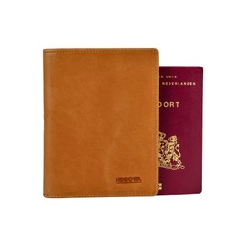 Negotia Elite Leather Passport Holder - Leather Passport Holder - Leather ID Card Holder - 100% Luxury Top Grain Leather, brown, Minimalist