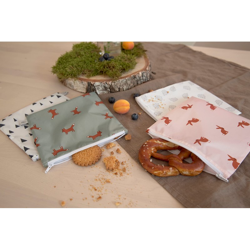 LÄSSIG Reusable Storage Bag Snack Bag 2pcs/Snack Bag Little Forest