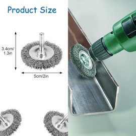 Stainless Steel Wire Wheel Brush CrimpedCup Brush forDrill,5Pcs 2" Stainless Steel Wire Brush Drill with1/4InchRound ShankDrill,WireBrushCrimped WireCupBrushStainlessSteelBrushWireWheel