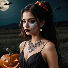 BriLove Women's Tribal Ethnic Crystal Chunky Statement Necklace Dangle Earrings Set Clear Black-Tone