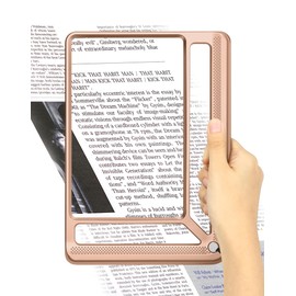 Tobegiga 5 x Reading Magnifying Glass Hand Magnifier Lightweight Magnifying Glass for Books Rectangular Magnifying Glass for Reading for Seniors Large Newspapers Improved Handheld Magnifier Full Page
