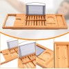 Unbranded Bamboo Extendable Bath Caddy Tray - Tub Rack, Wine