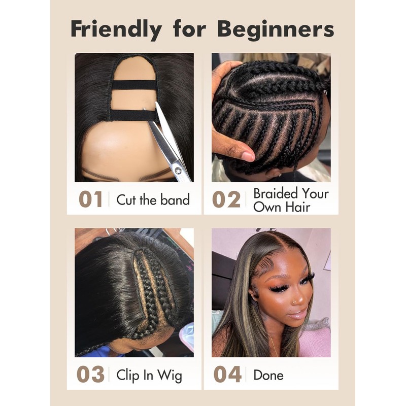 Layered Straight U Part Wig Straight V Part Wig Bob