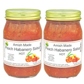 Amish Salsa - 2-16 Oz Jars (Peach Habanero Hot)