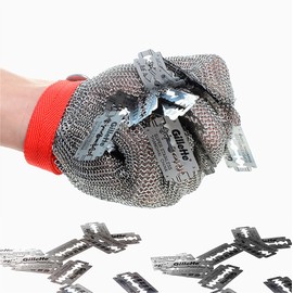 Inf-way 304L Brushed Stainless Steel Mesh Cut Resistant Chain Mail Gloves Kitchen Butcher Working Safety Glove 1pcs (Large) by Inf-way