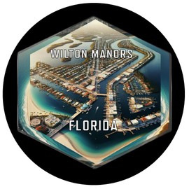 Wilton Manors Florida Travel Destination Travel Destination Souvenir Coaster Paper 4 Pack