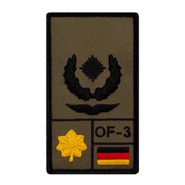 Café Viereck ® Major Luftwaffe Bundeswehr Rank Patch with Rank - Embroidered with Velcro - 9.8 cm x 5.6 cm (Olive)